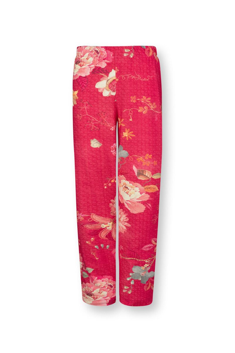 Lange Hose Tokyo Bouquet Rot