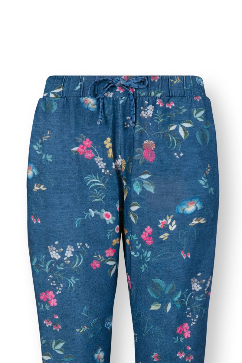 Lange Hose Tokyo Blossom Donker Blau