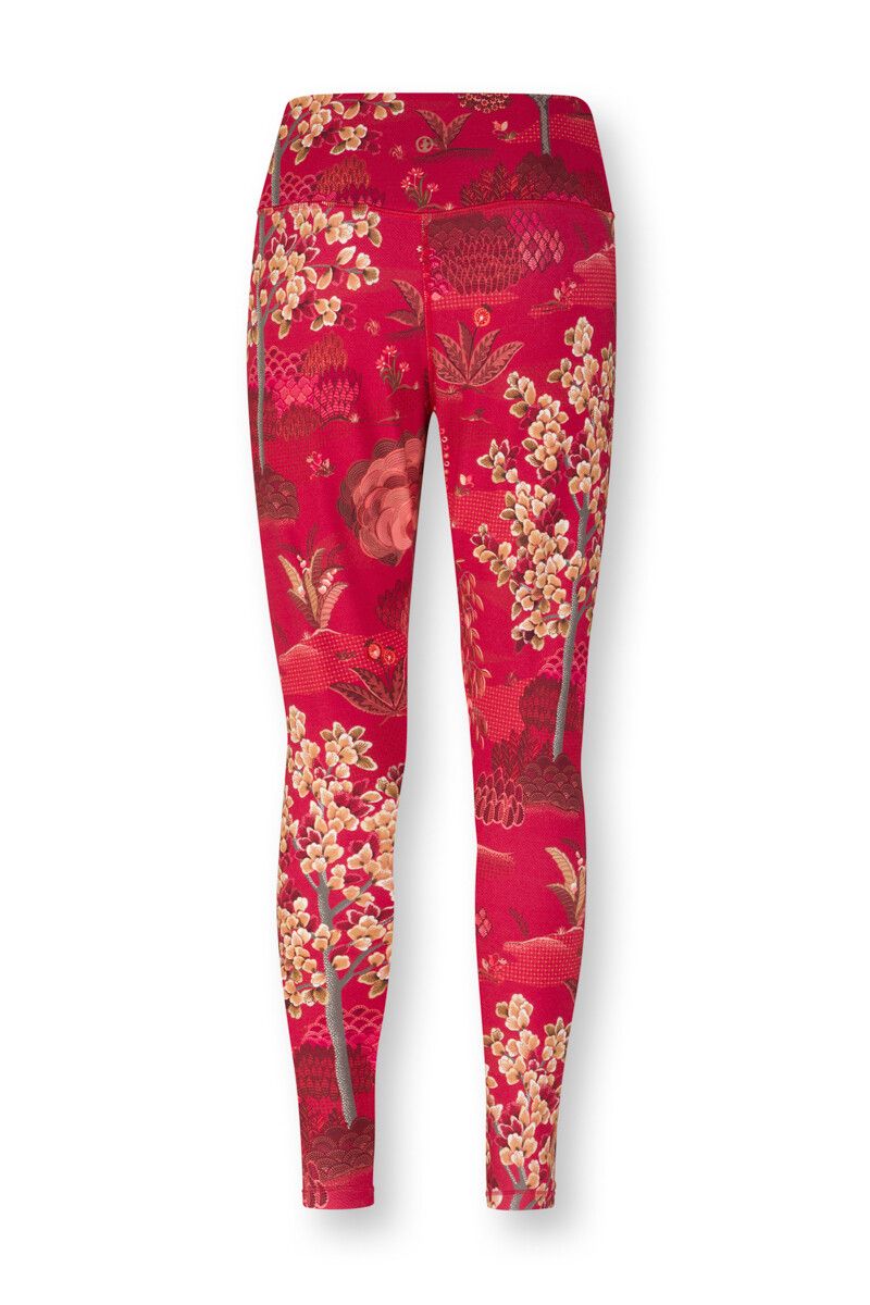 Lange Sportlegging Japanese Garden Rood