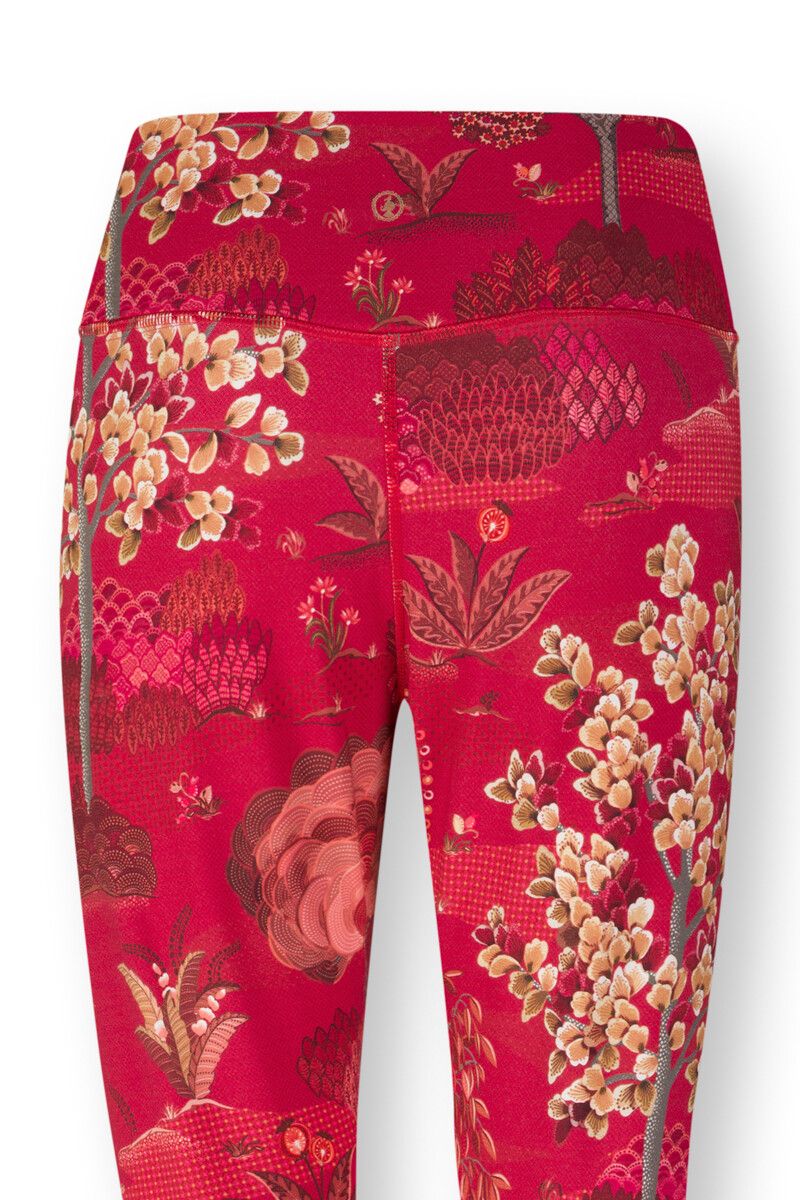 Lange Sportlegging Japanese Garden Rood