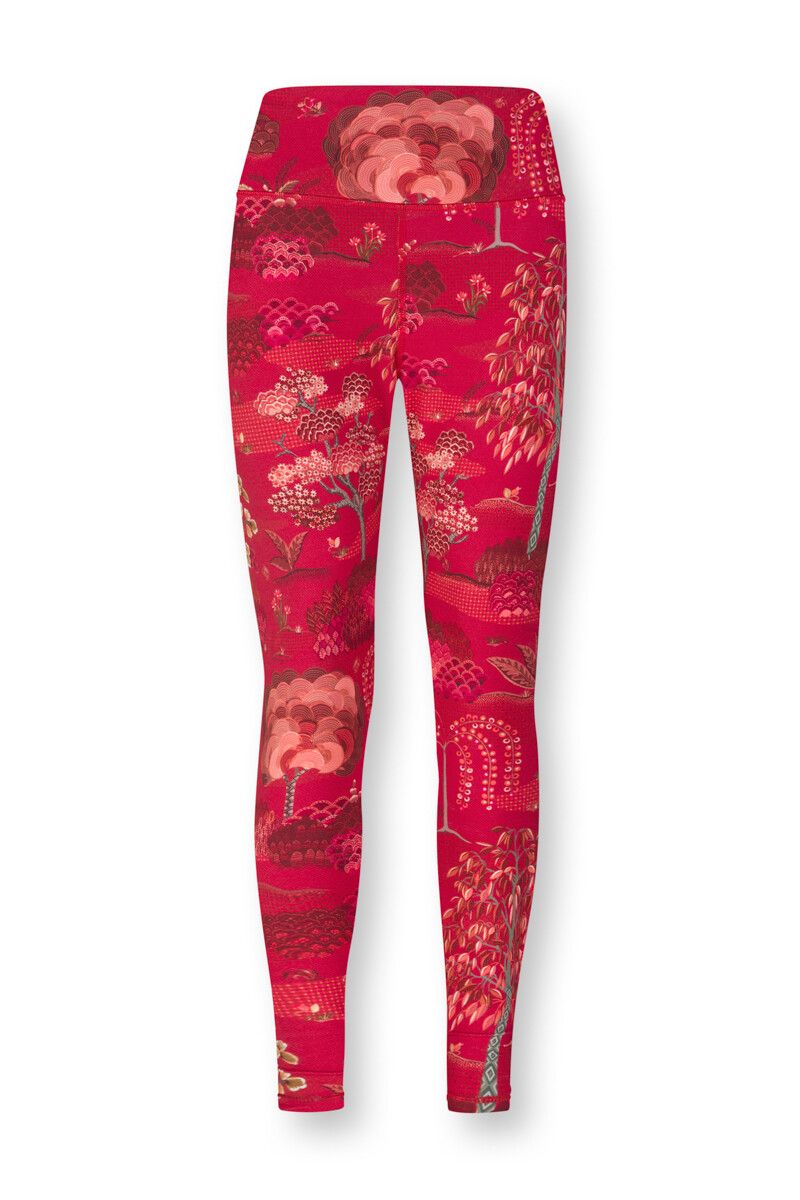 Lange Sportlegging Japanese Garden Rood