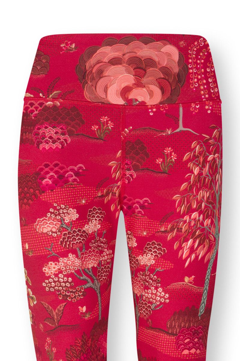 Lange Sportlegging Japanese Garden Rood