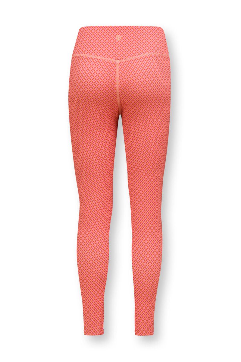 Sports Leggings Long Cross Stitch Red