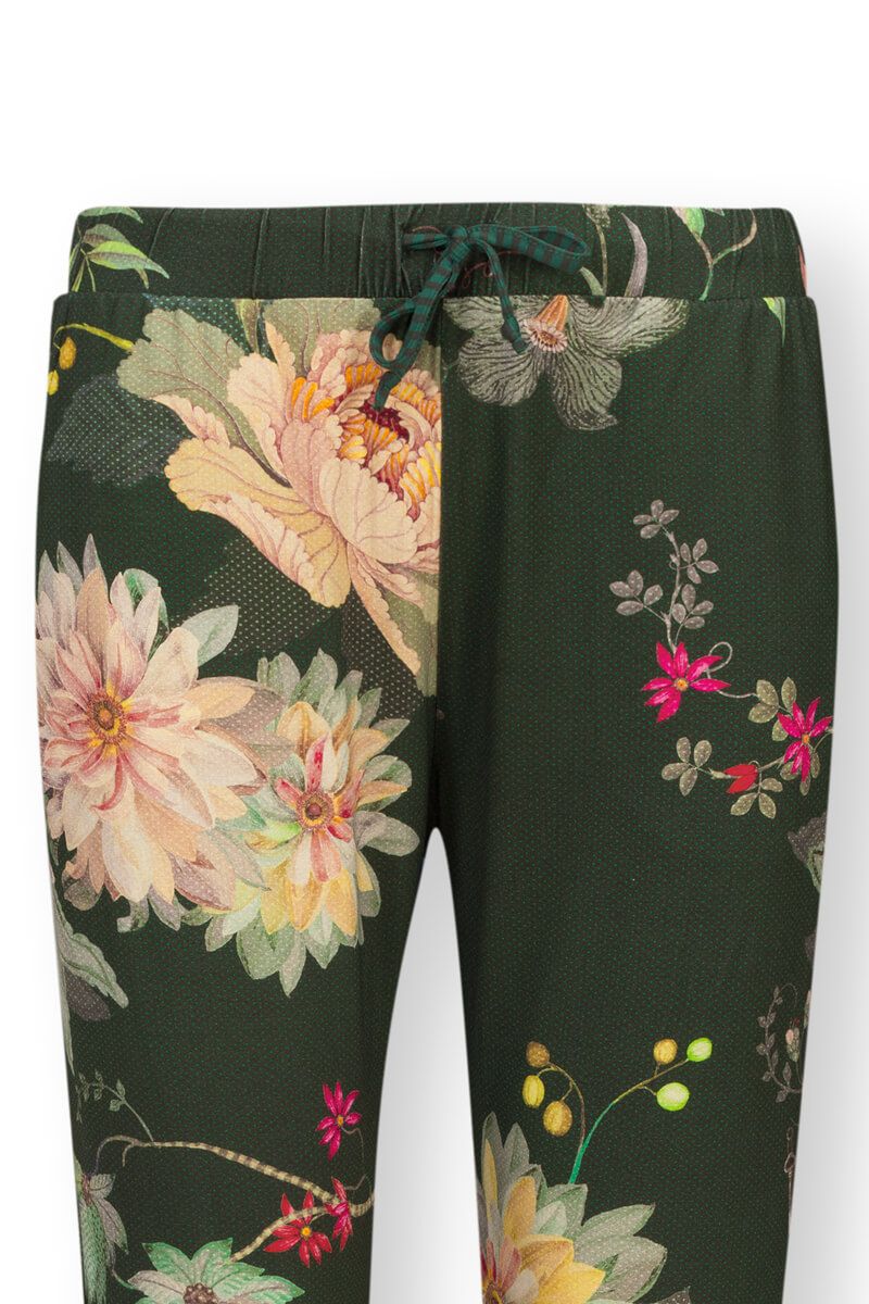 Lange Hose Tokyo Bouquet Dunkelgrün