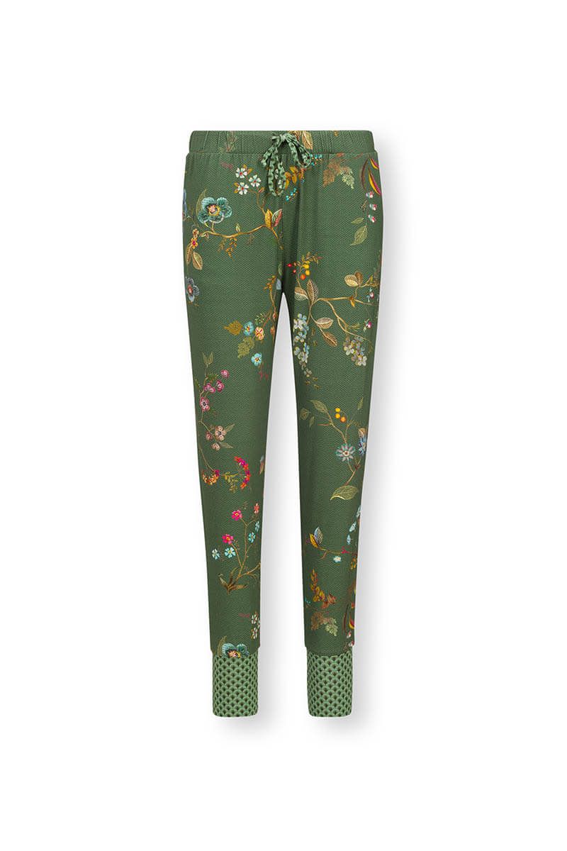Lange Hose Kawai Flower Dunkelgrün