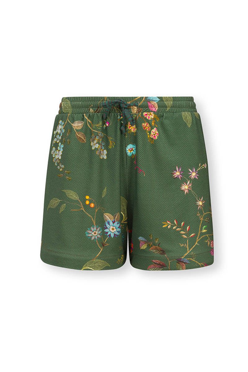 Kurze Hose Kawai Flower Dunkelgrün
