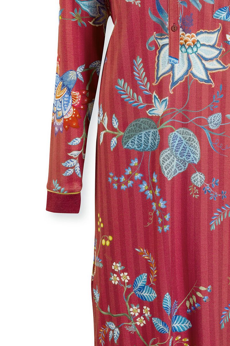 Nightdress Long Flower Festival Red