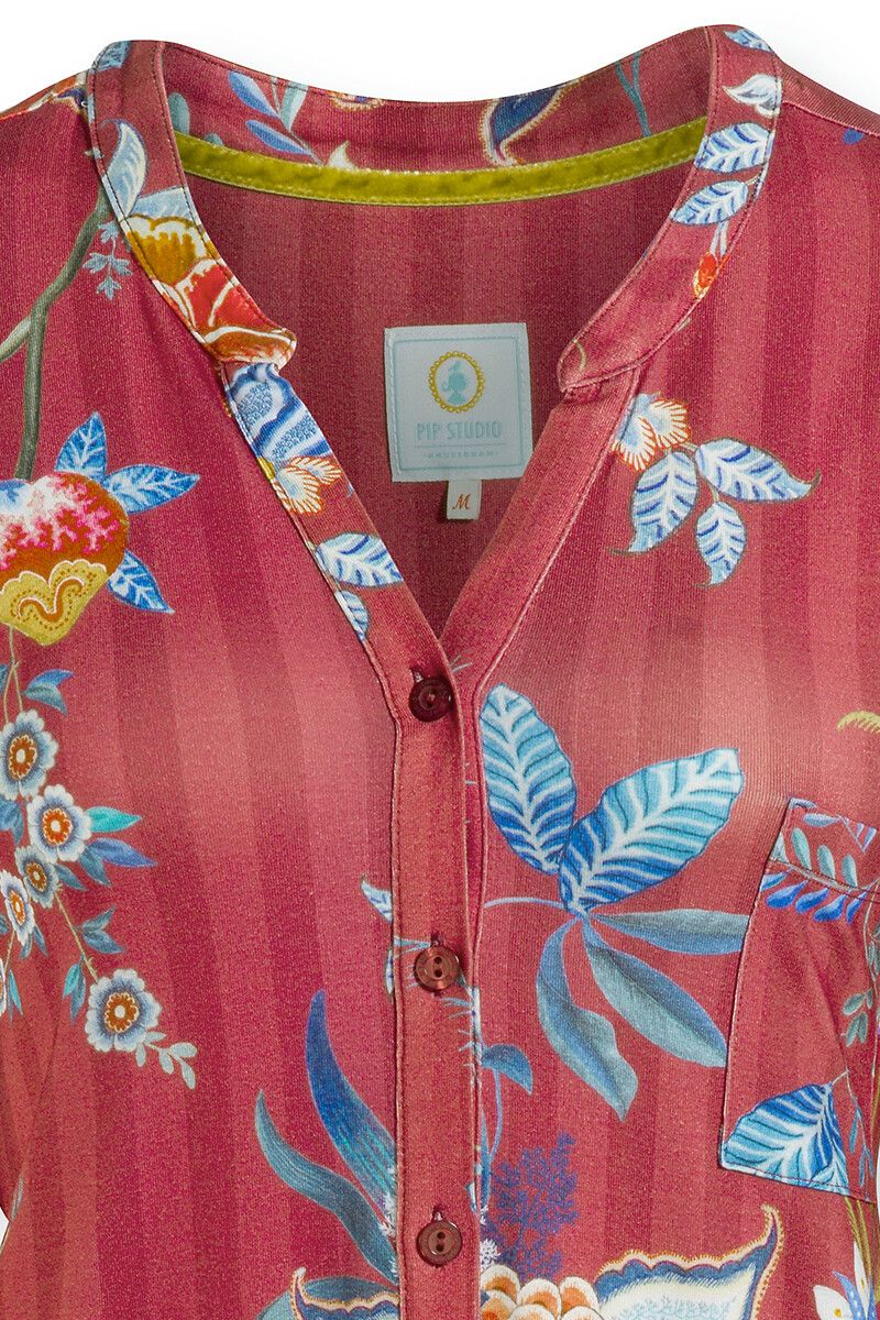 Nightdress Long Flower Festival Red