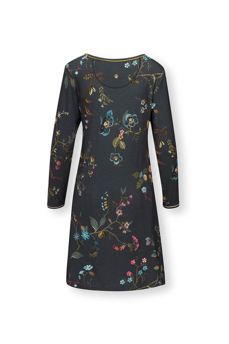 Nachthemd Lange Mouw Kawai Flower Donkerblauw