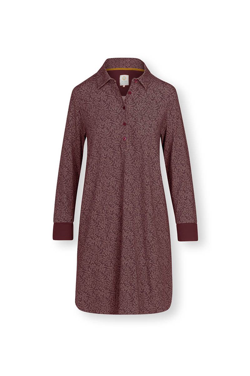 Nachthemd Lange Ârmel Leafy Dots Terra Rot