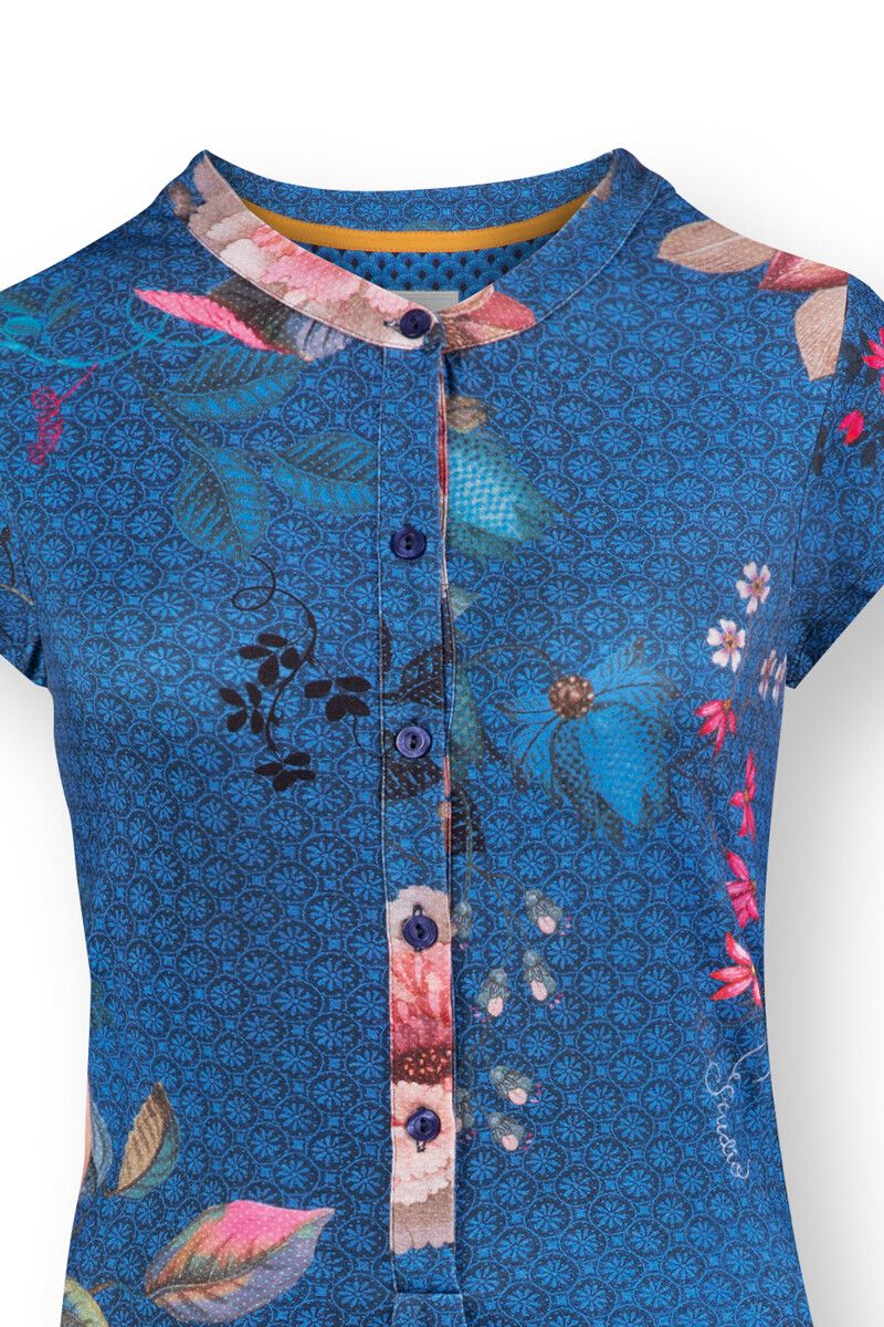 Nachthemd Korte Mouw Tokyo Bouquet Donkerblauw