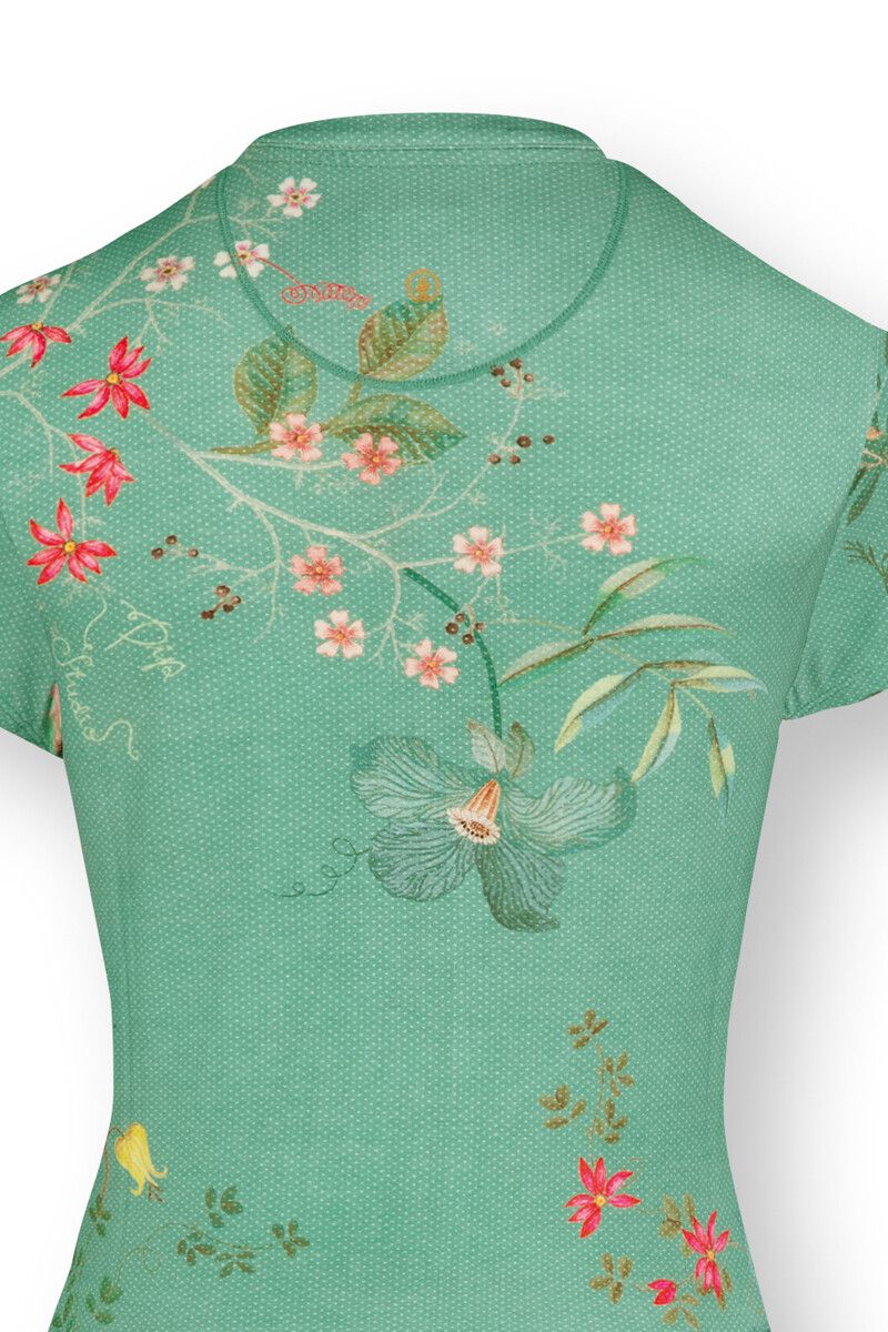 Nightdress Short Sleeve Tokyo Bouquet Green