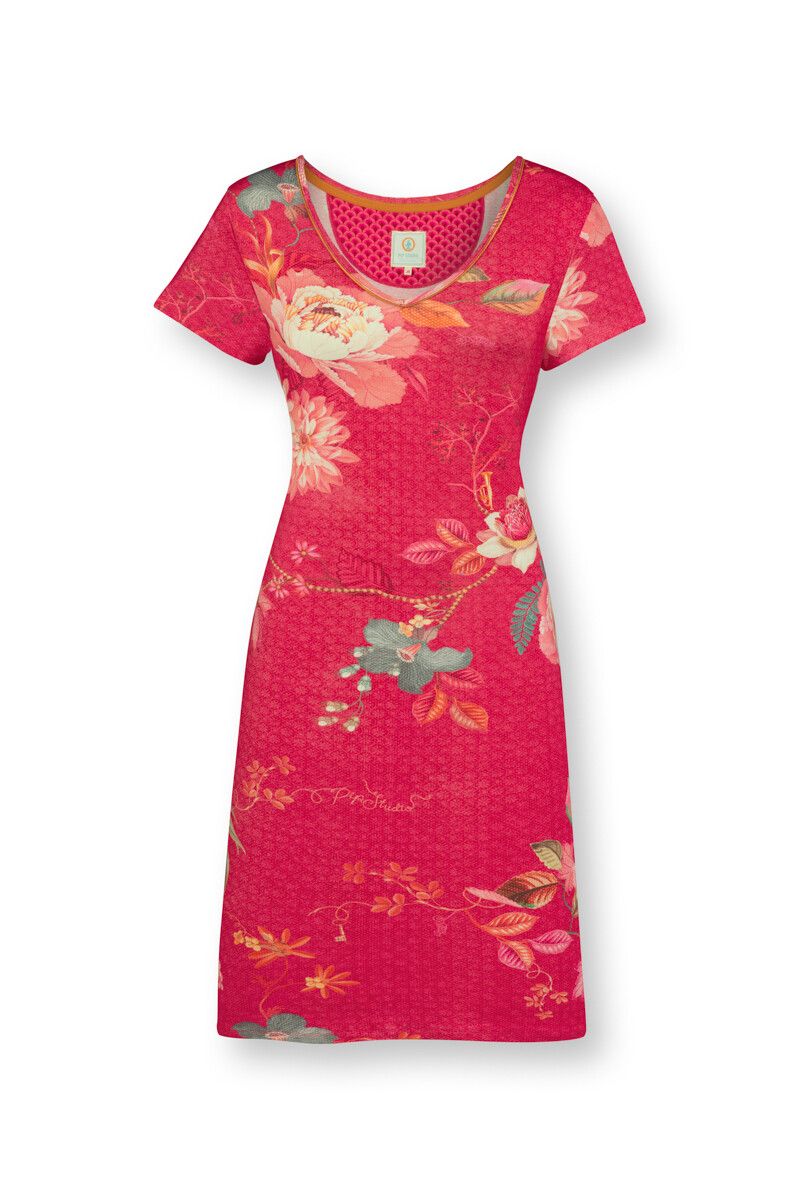 Nachthemd Korte Mouw Tokyo Bouquet Rood