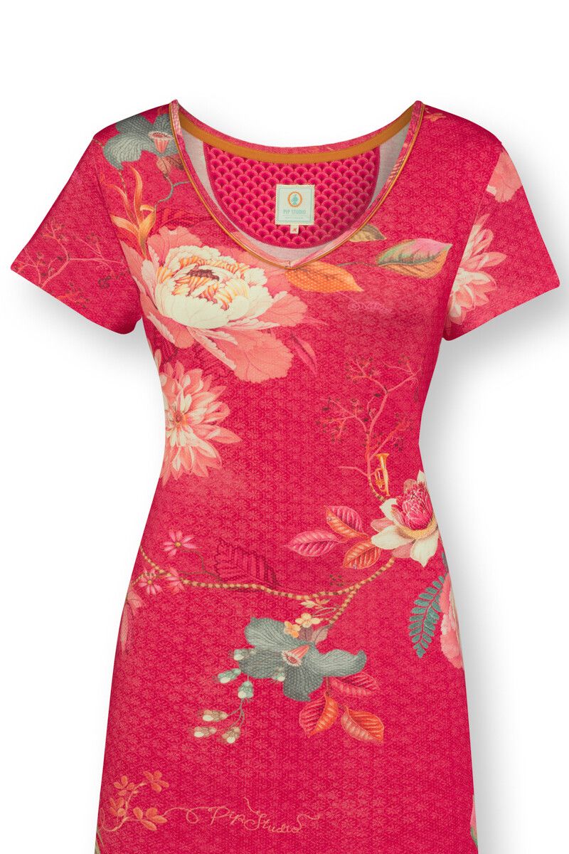 Nachthemd Korte Mouw Tokyo Bouquet Rood