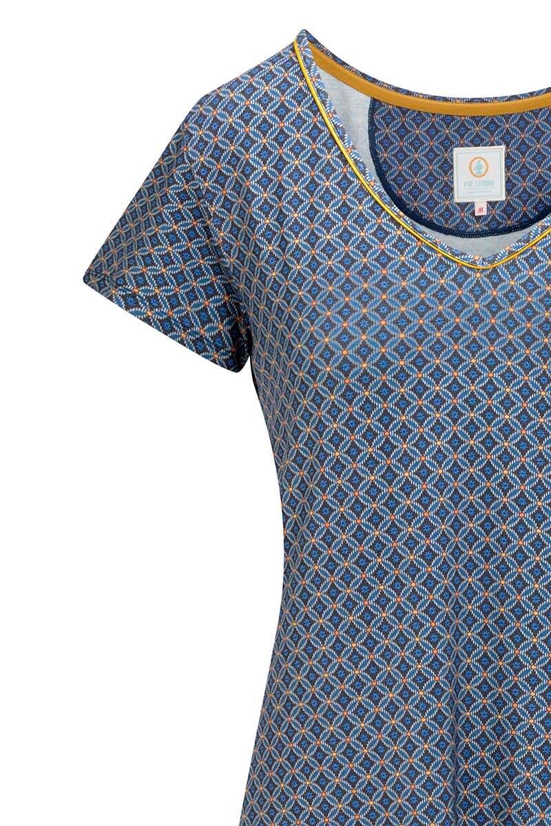 Nachthemd Kurze Ärmeln Tegola Blau