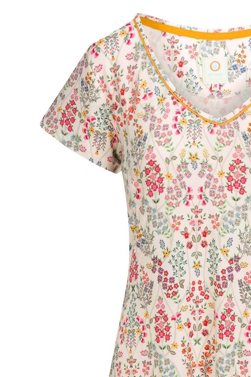 Nightdress Short Sleeve Primavera White