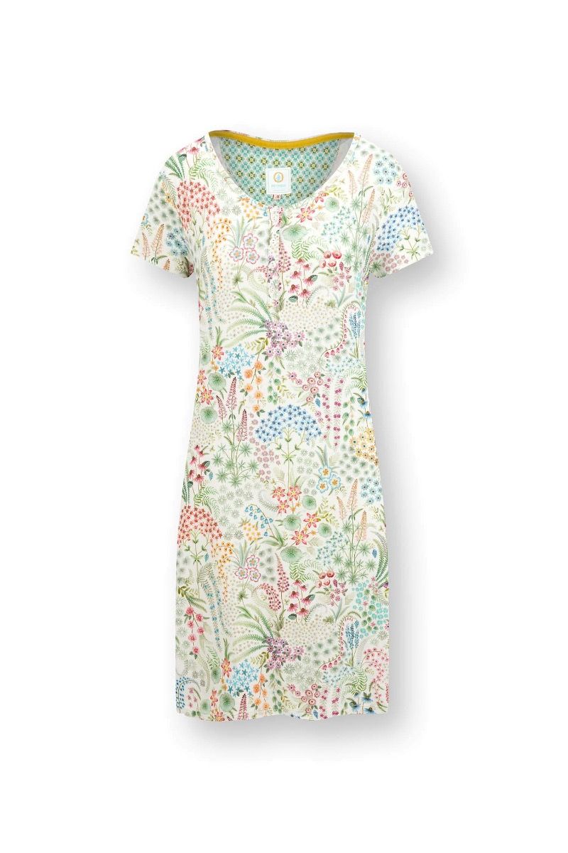 Daisy Nightdress Short Sleeve Querida White