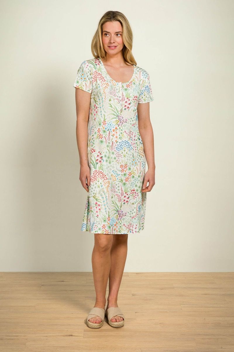 Daisy Nightdress Short Sleeve Querida White