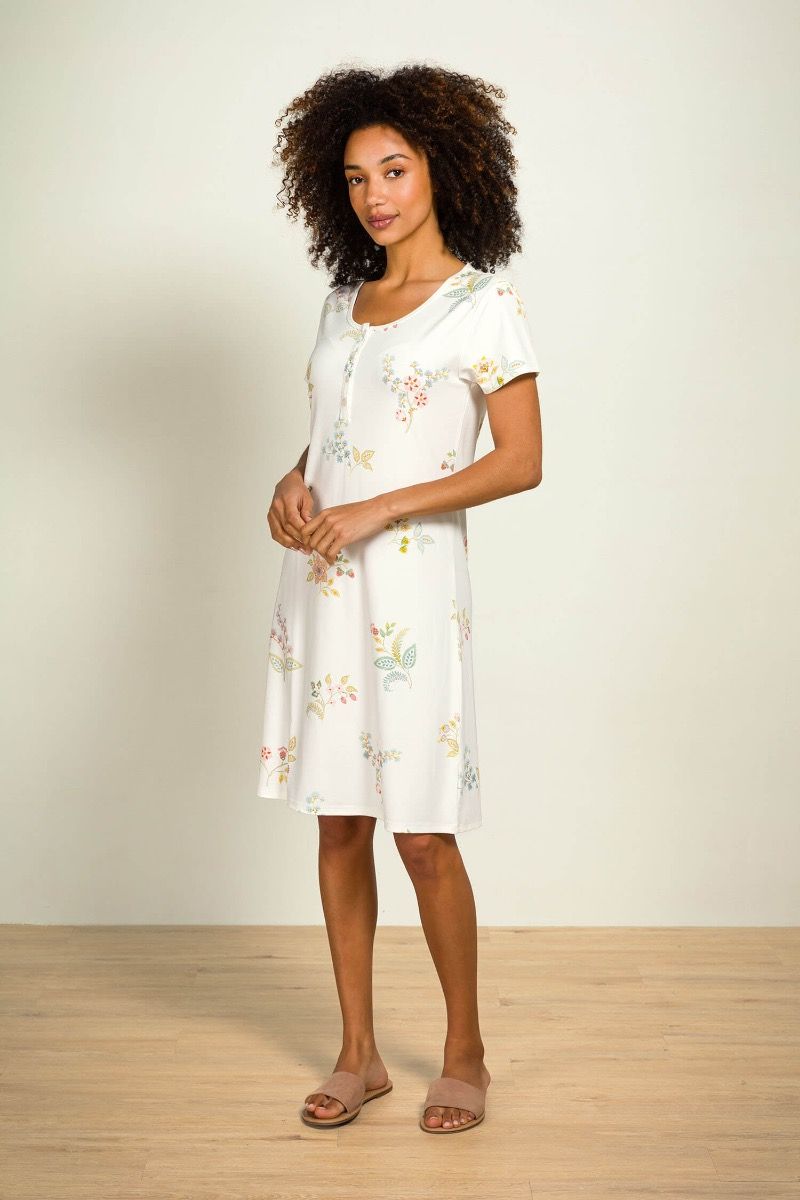 Daisy Nachthemd Korte Mouw Blossom Chique Wit