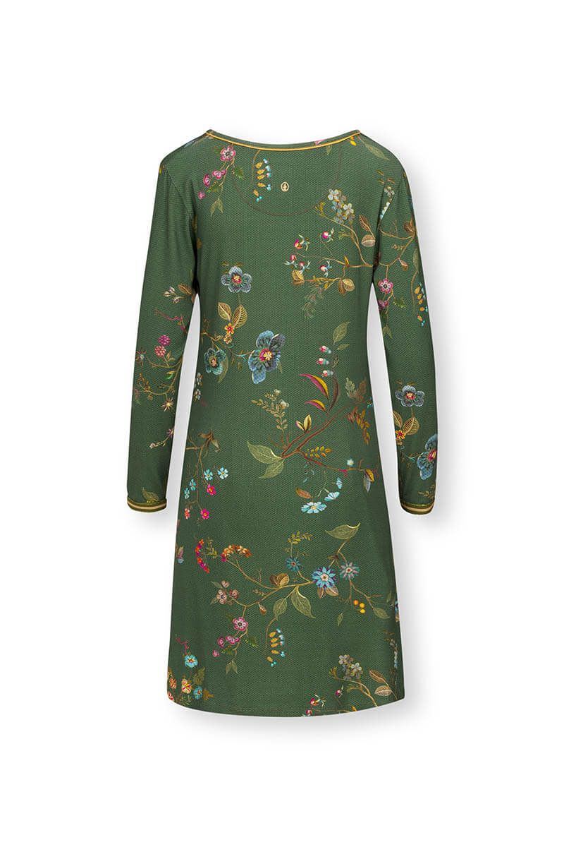 Nachthemd Lange Mouw Kawai Flower Groen