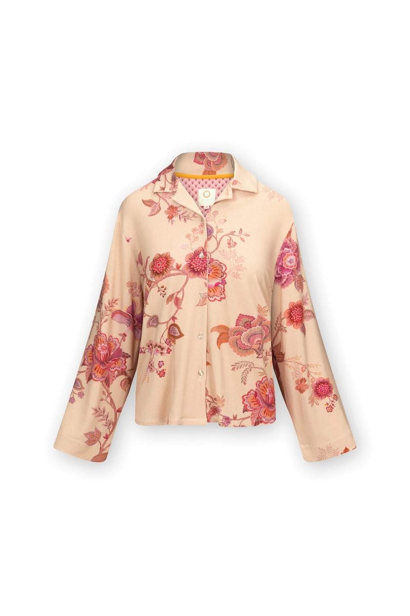 Top Lange Ärmel Cece Fiore Weiß Rosa