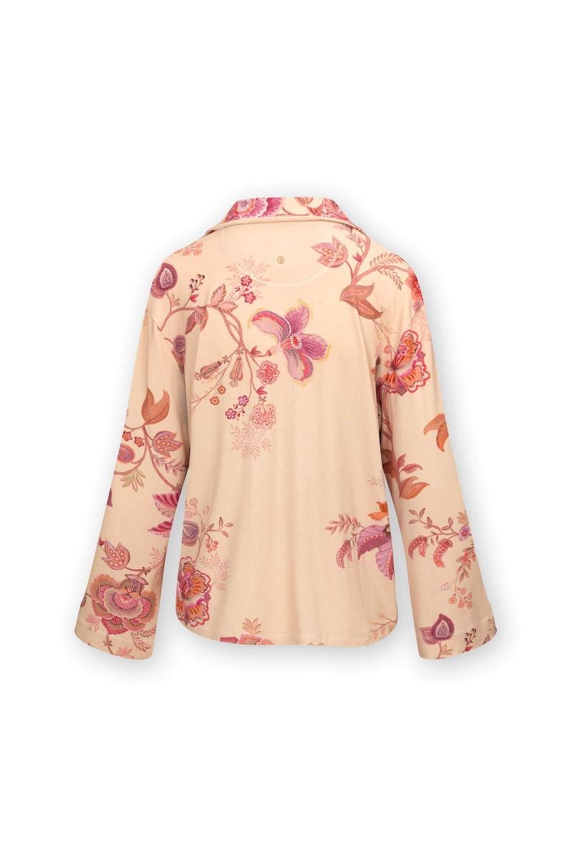 Top Lange Ärmel Cece Fiore Weiß Rosa