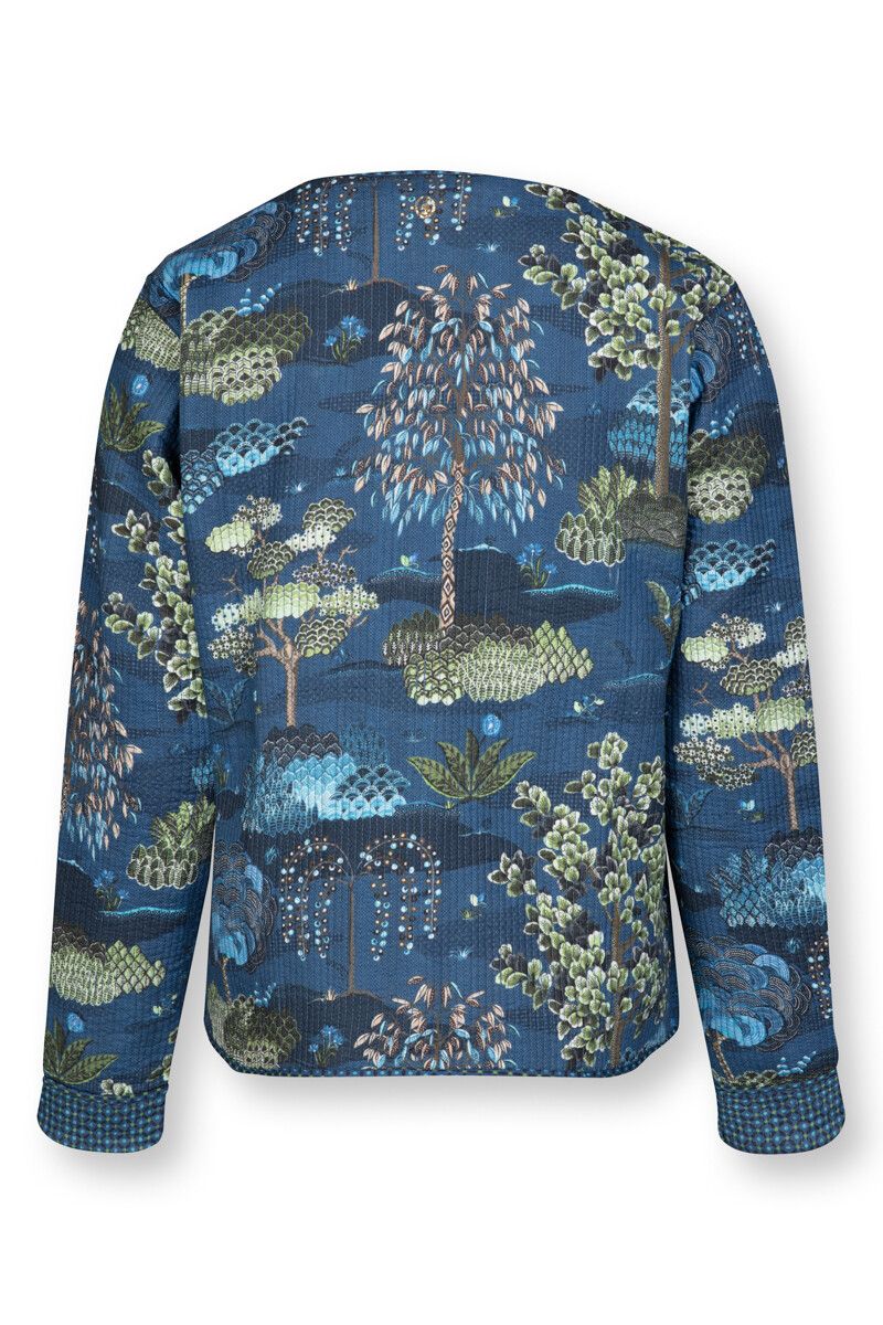 Vest Quilted Japanese Garden Blauw