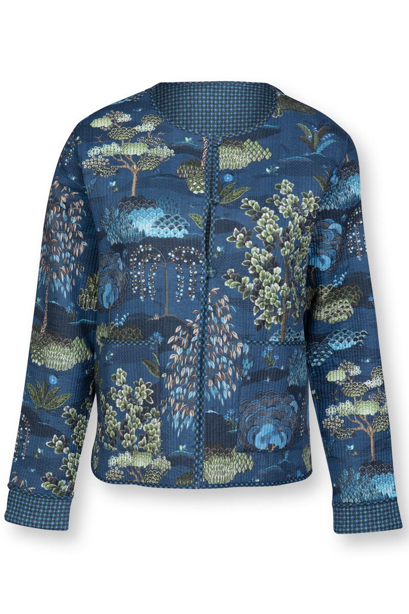 Vest Quilted Japanese Garden Blauw