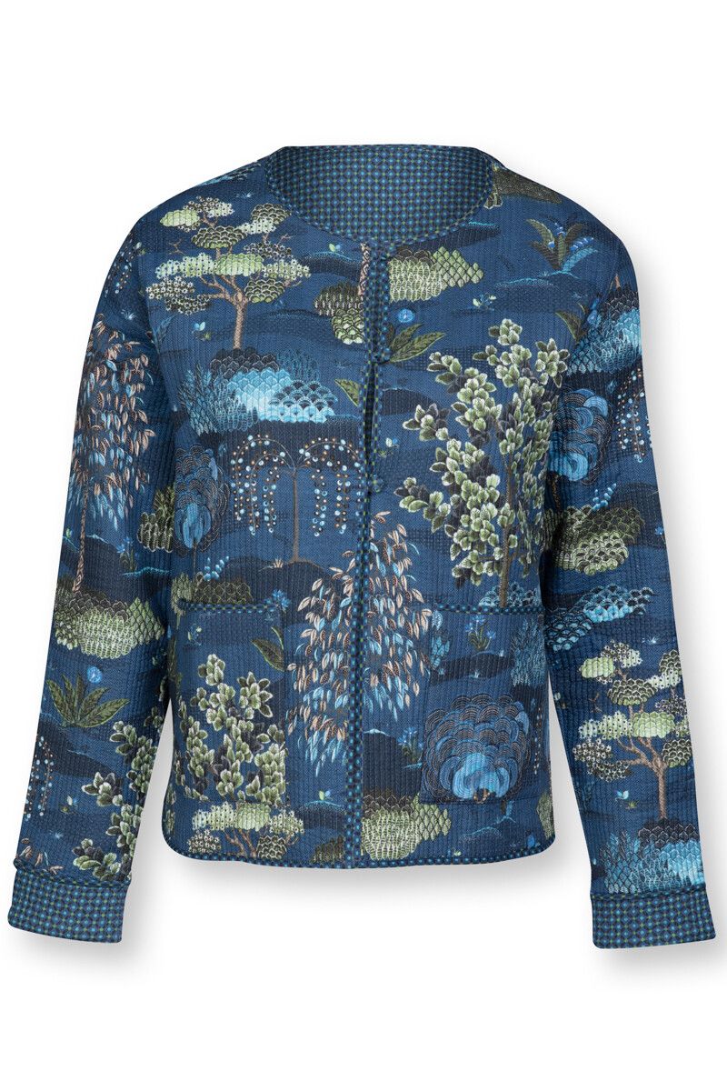 Jacke Quilted Japanese Garden Blau