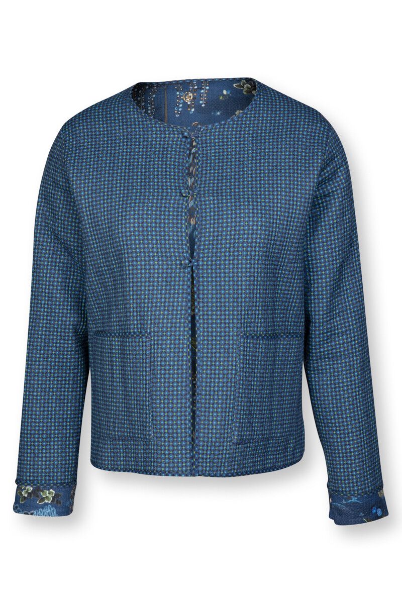 Jacke Quilted Japanese Garden Blau