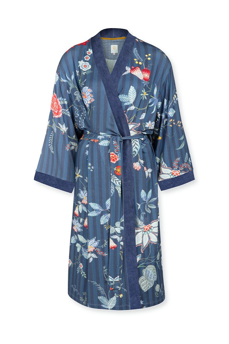 Kimono Flower Festival Big Donkerblauw