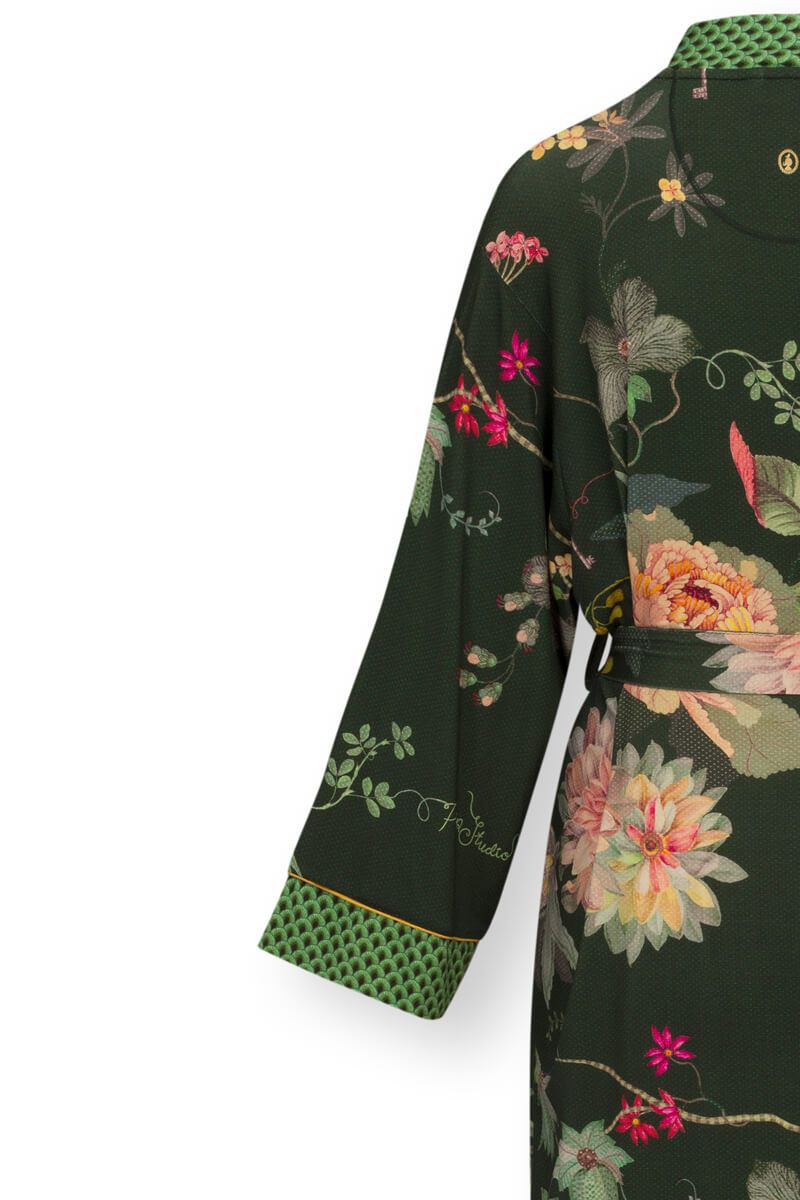 Kimono Tokyo Bouquet Donkergroen