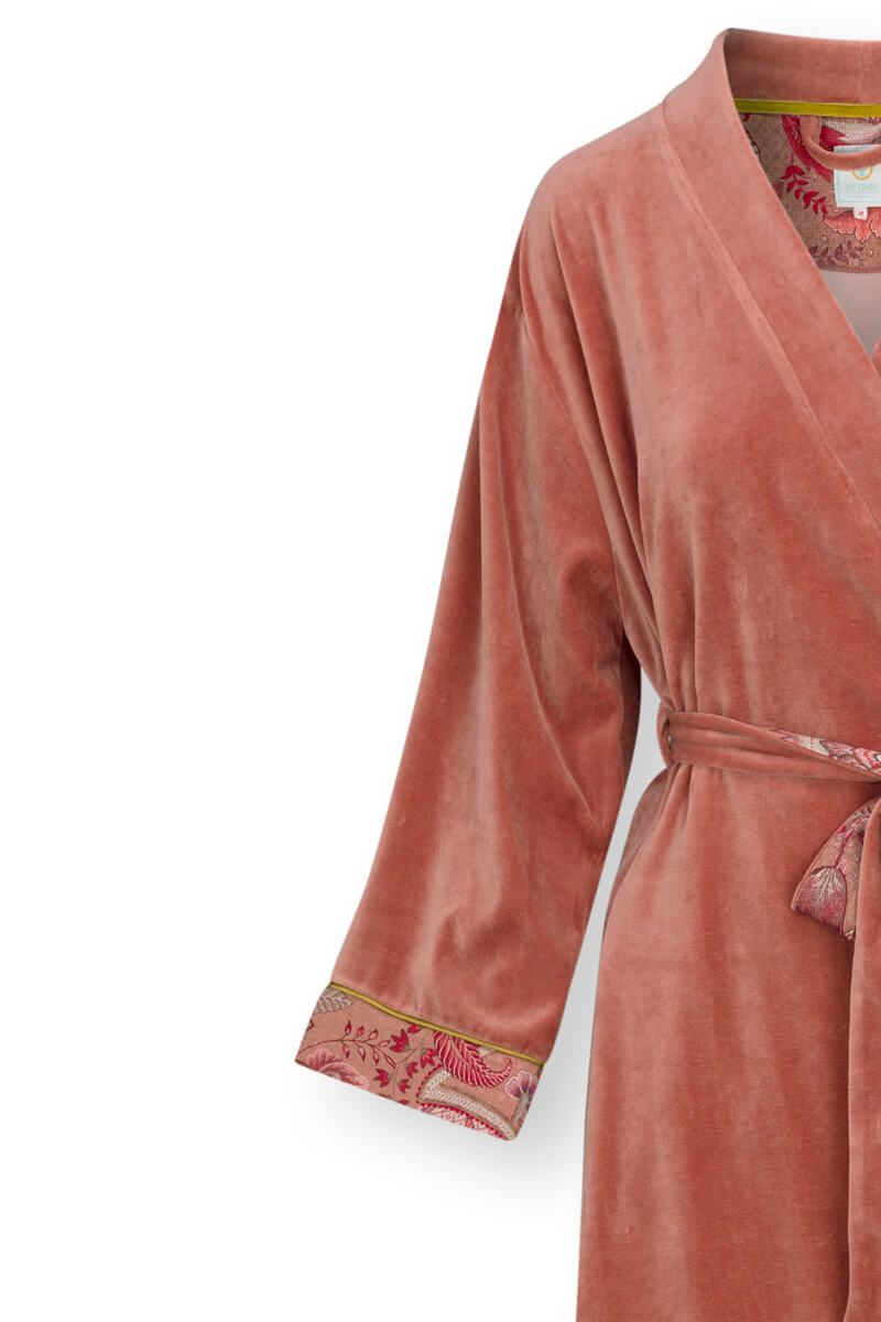 Kimono Solid Velvet Terra Pink