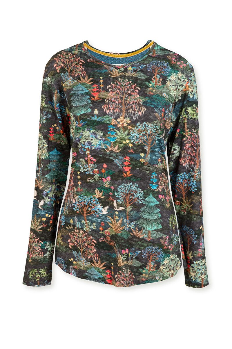 Top Lange Mouw Pip Garden Blauw