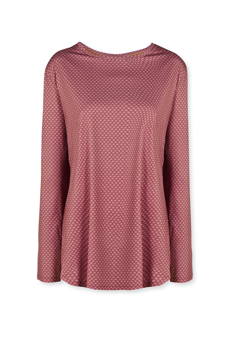 Sport Shirt Lange Mouw Lace Flower Rood