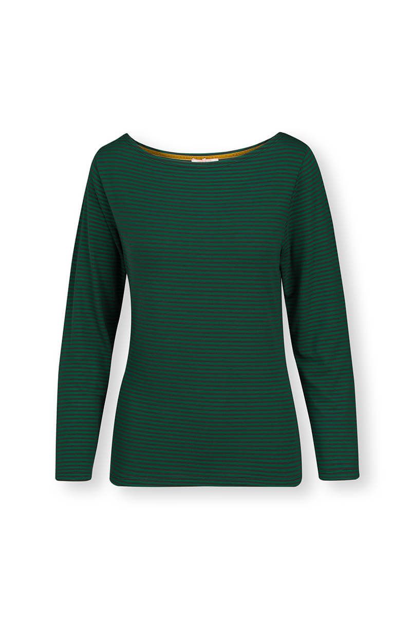Top Lange Ärmel Little Sumo Stripe Dunkelgrün