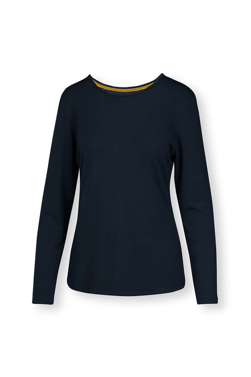 Top Long Sleeve Solid Blue