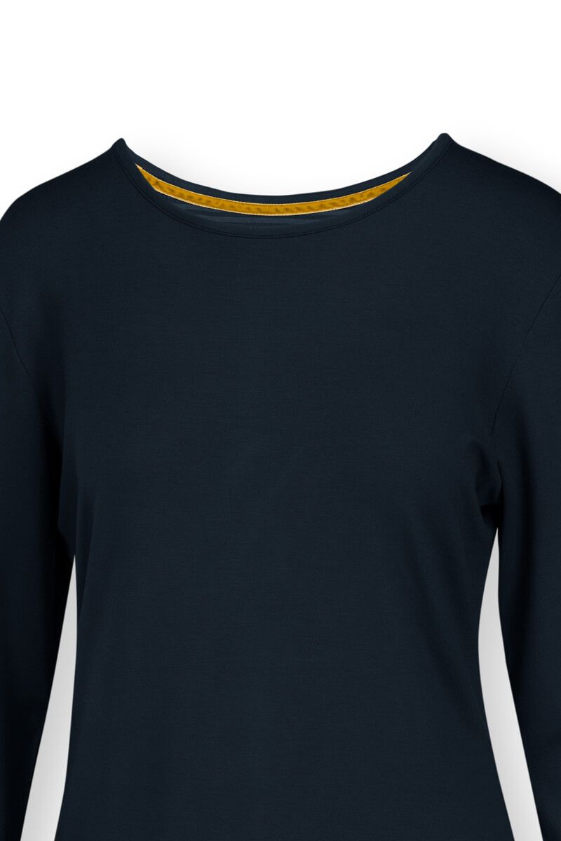 Top Long Sleeve Solid Blue