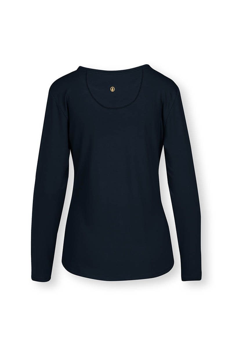 Top Long Sleeve Solid Blue
