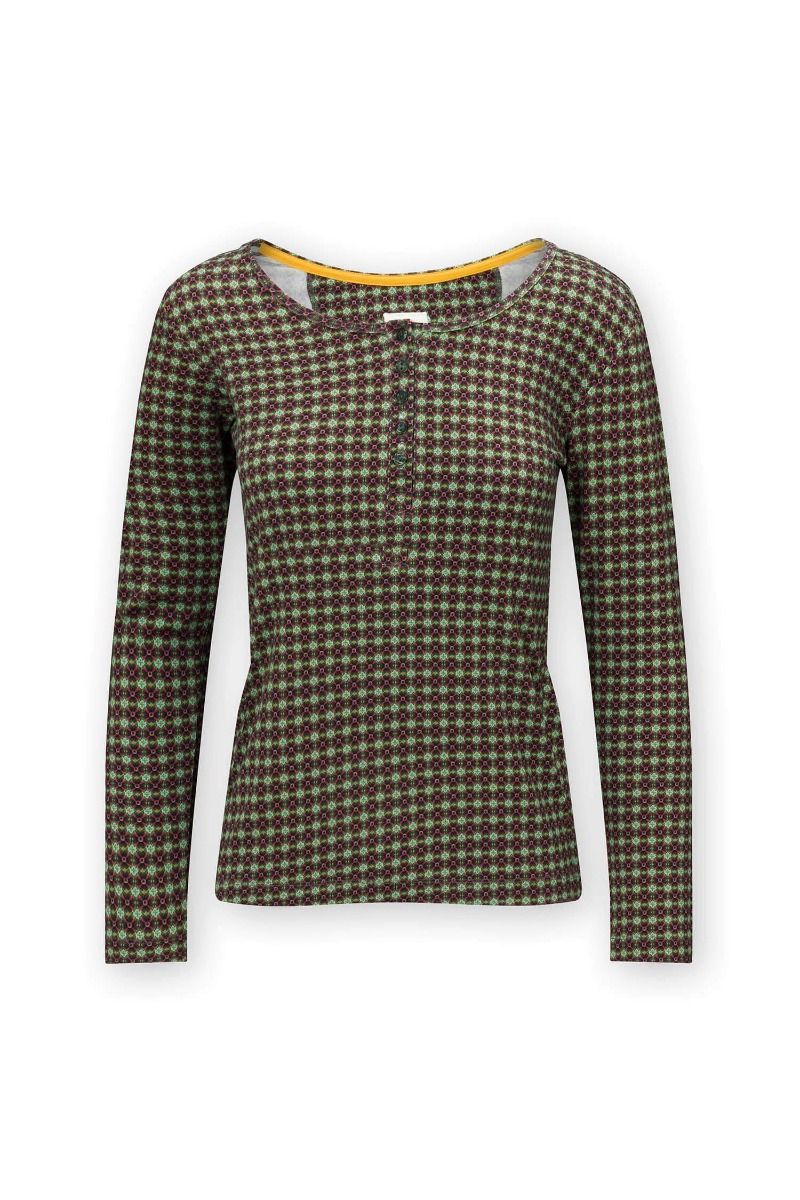 Top Lange Ärmel Clover Grun