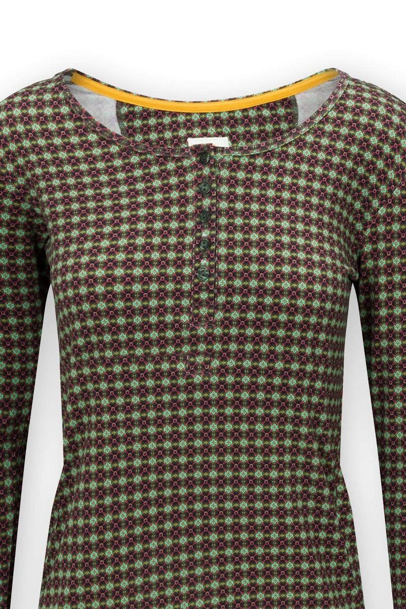 Top Lange Ärmel Clover Grun