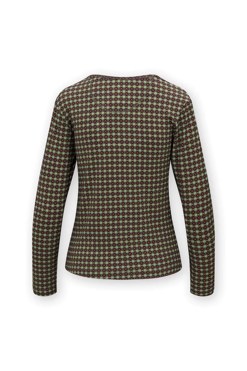 Top Lange Ärmel Clover Grun