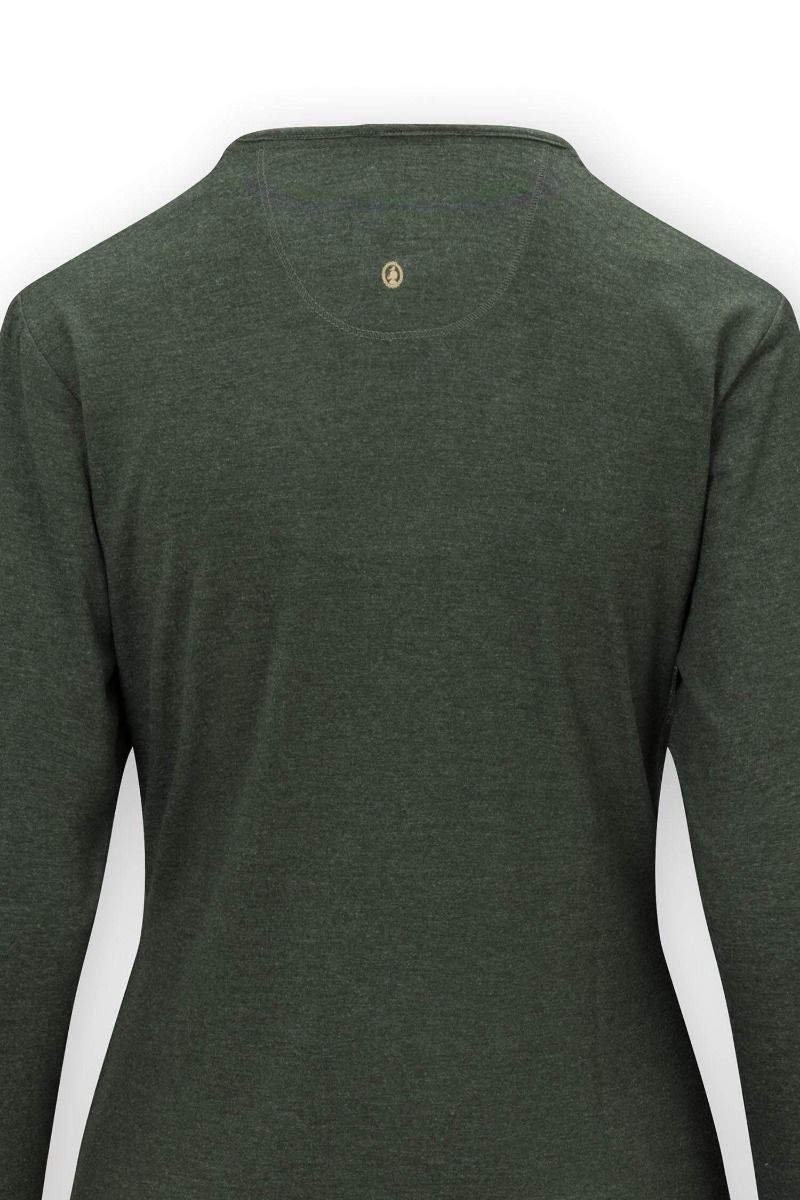 Top Long Sleeve Solid Dark Green