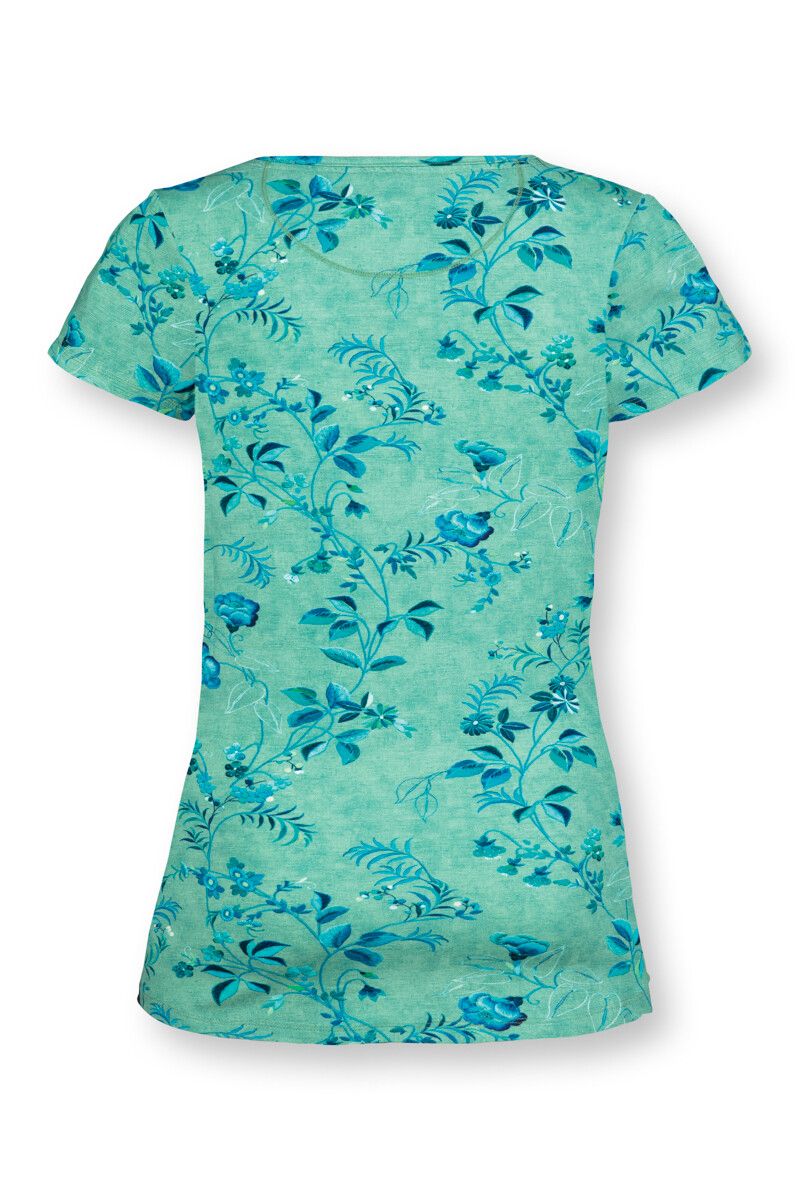 Top Short Sleeve Tokyo Blossom Green
