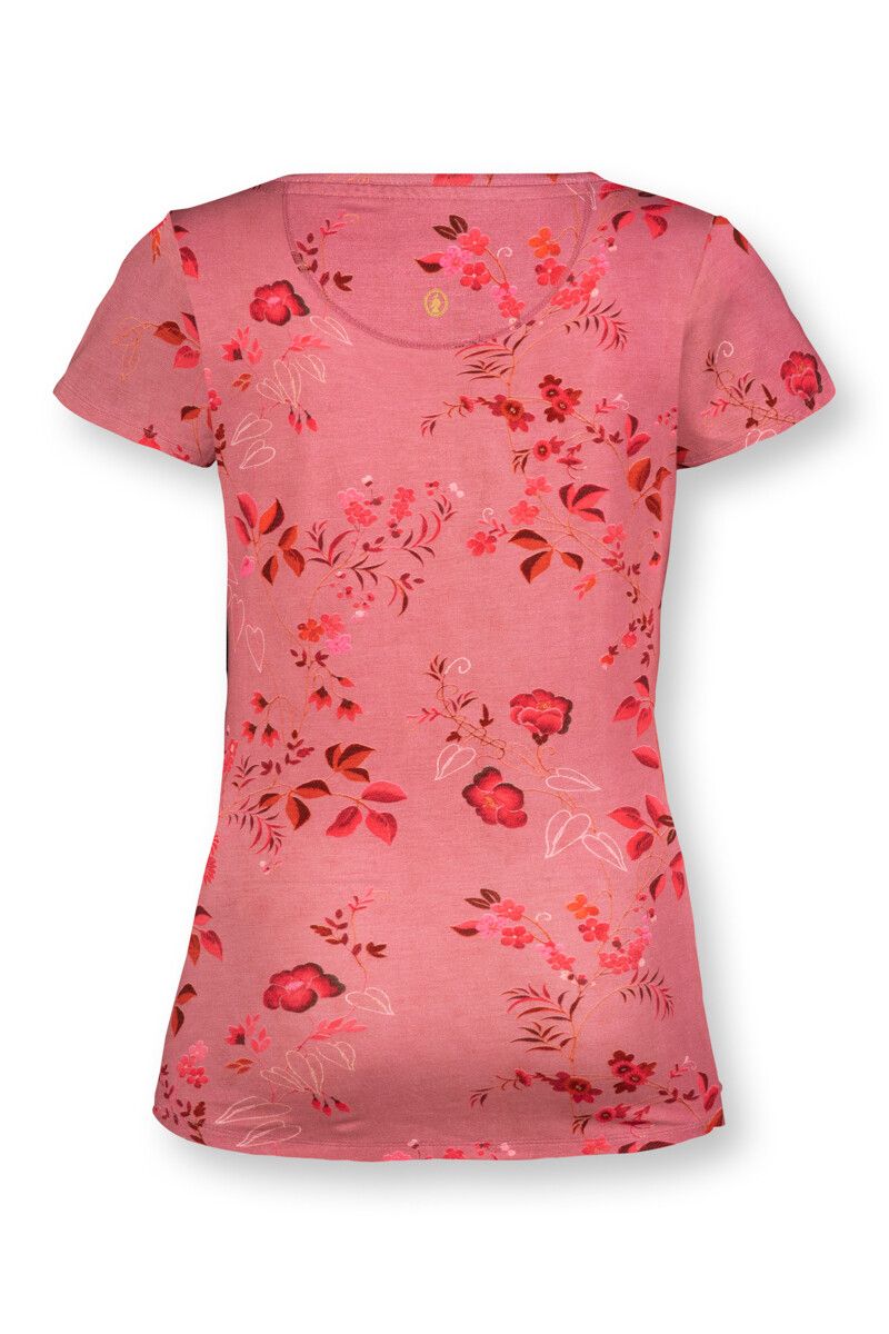 Top mit Kurze Ärmeln Tokyo Blossom Rosa