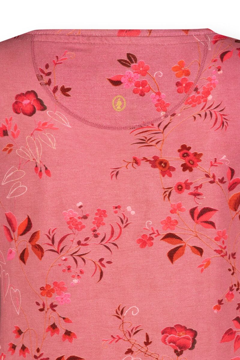 Top mit Kurze Ärmeln Tokyo Blossom Rosa