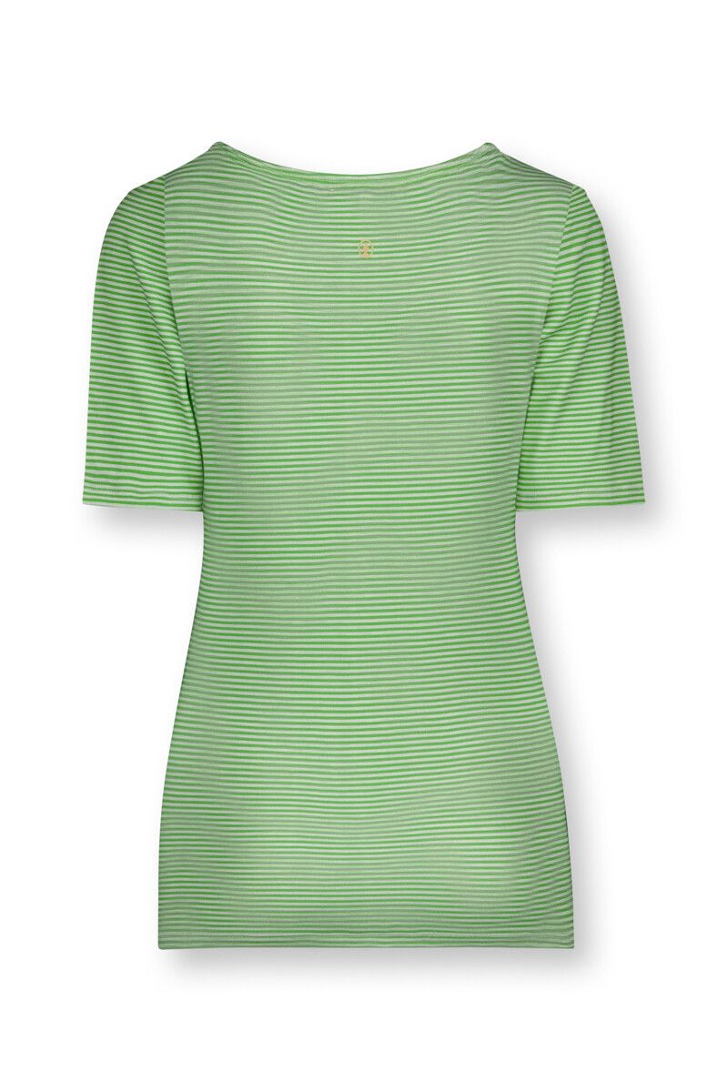 Top mit Kurze Ärmeln Little Sumo Stripe Grün