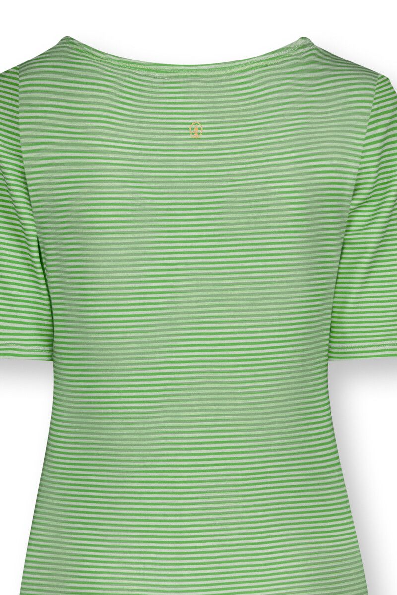 Top mit Kurze Ärmeln Little Sumo Stripe Grün
