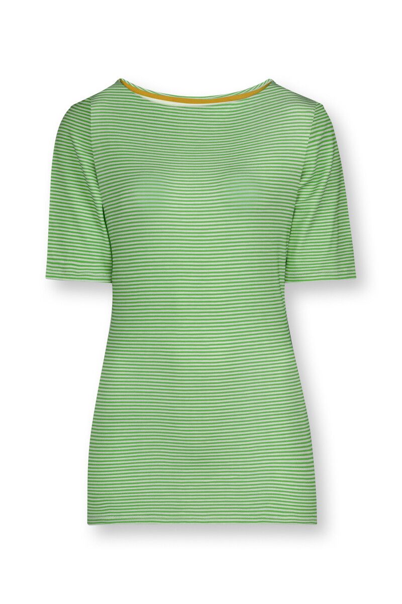 Top mit Kurze Ärmeln Little Sumo Stripe Grün
