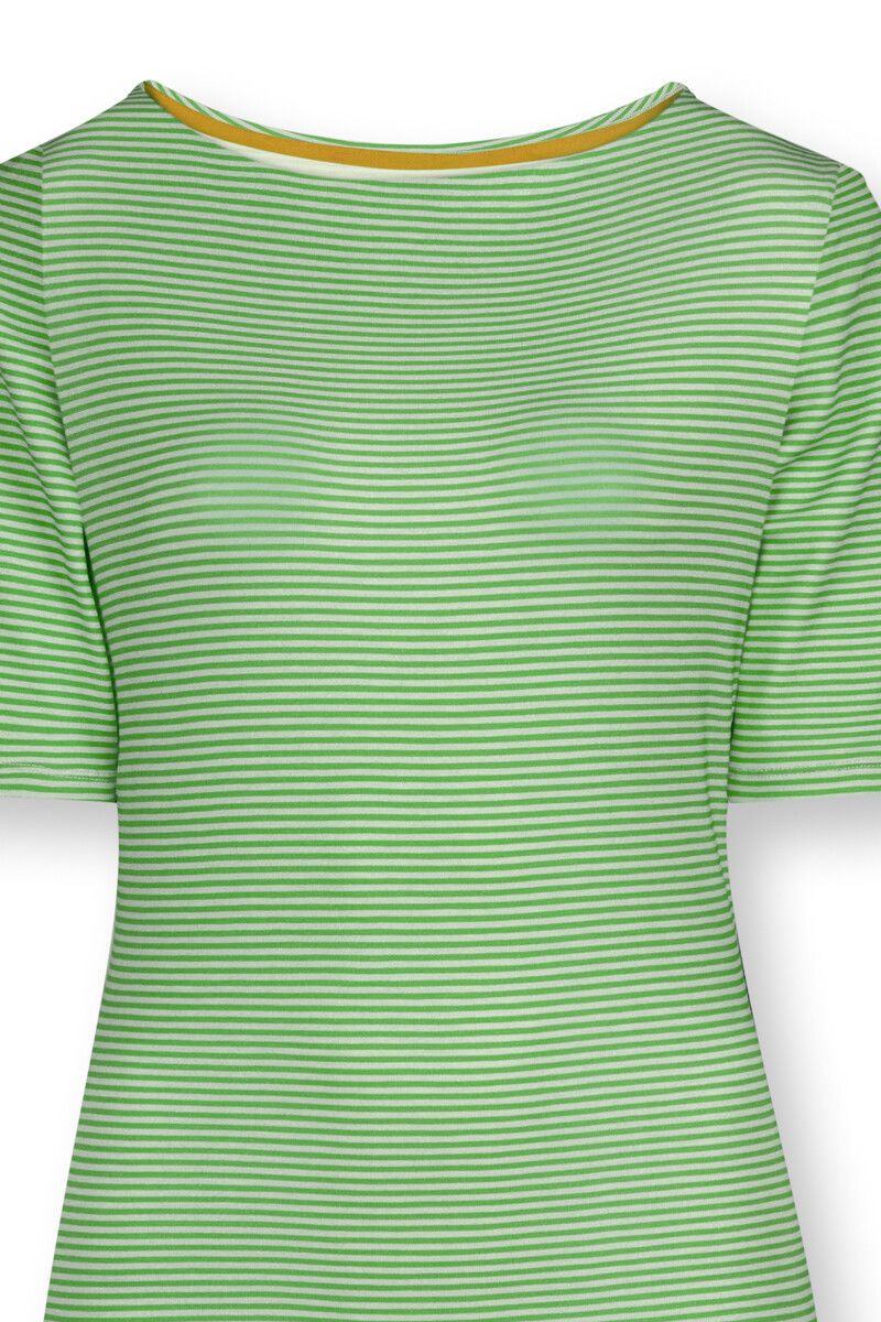 Top mit Kurze Ärmeln Little Sumo Stripe Grün